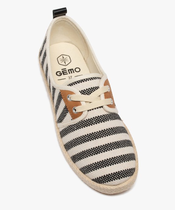 Baskets femme en toile rayée avec semelle corde vue5 - GEMO (SPORTSWR) - GEMO