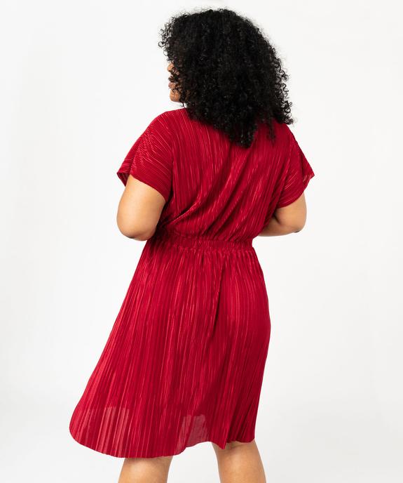 Robe manches courtes en maille plissée femme grande taille vue3 - GEMO (G TAILLE) - GEMO