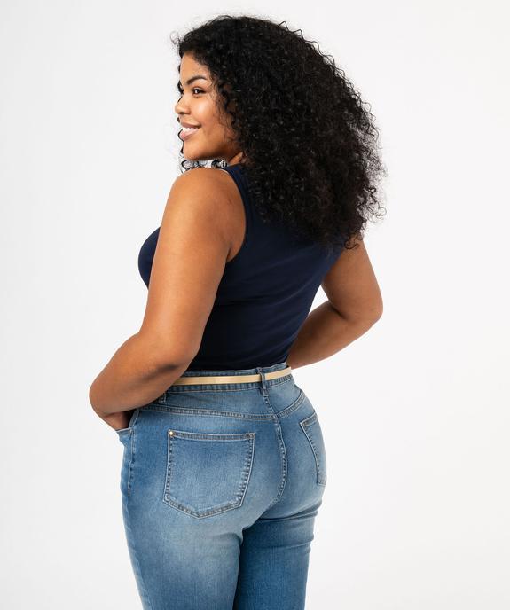 Débardeur femme grande taille uni en coton extensible vue3 - GEMO 4G GT - GEMO