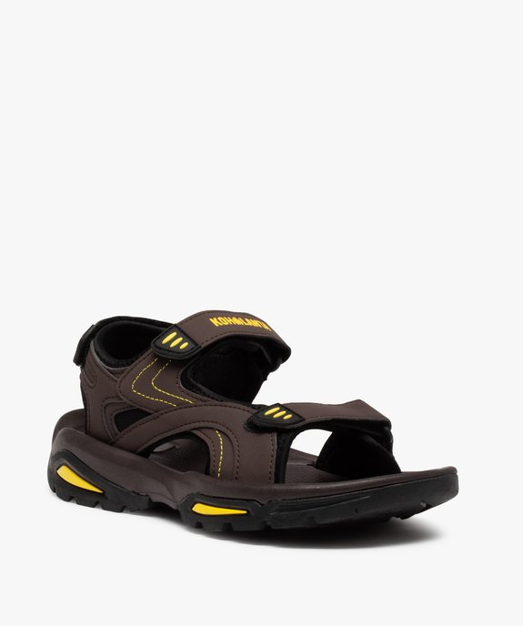 Sandales homme sport à scratch et détails fluo– Koh-Lanta vue2 - KOH-LANTA - GEMO