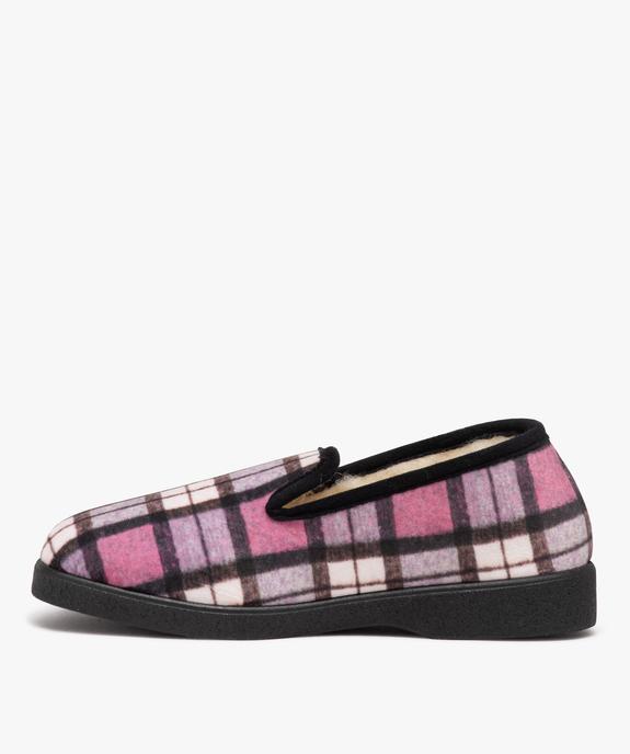 Chaussons femme pantoufles à carreaux intérieur en laine vue3 - GEMO(HOMWR FEM) - GEMO