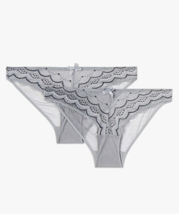 Culottes en dentelle et tulle femme (lot de 2) vue4 - GEMO(HOMWR FEM) - GEMO