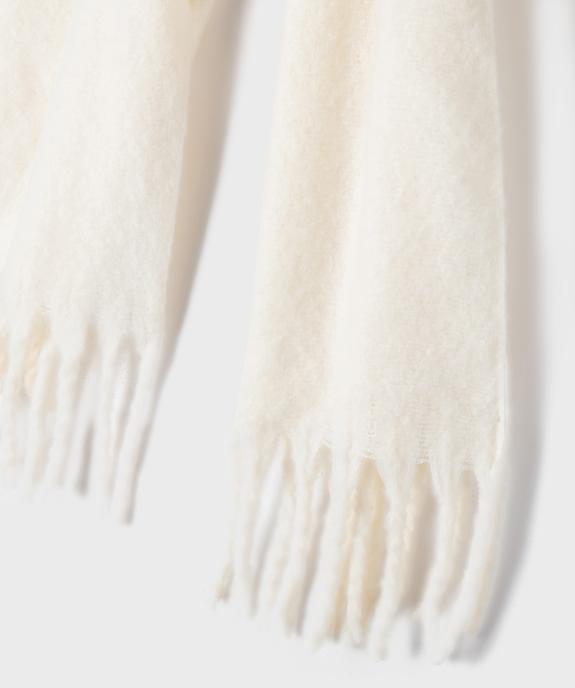 Écharpe douillette à franges grand format femme vue2 - GEMO 4G FEMME - GEMO