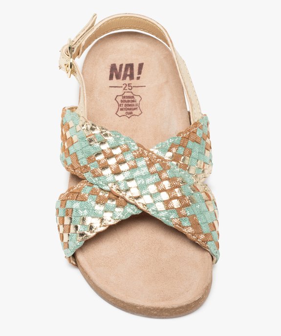 Sandales fille à brides tressées en cuir – NA! vue5 - NA! - GEMO