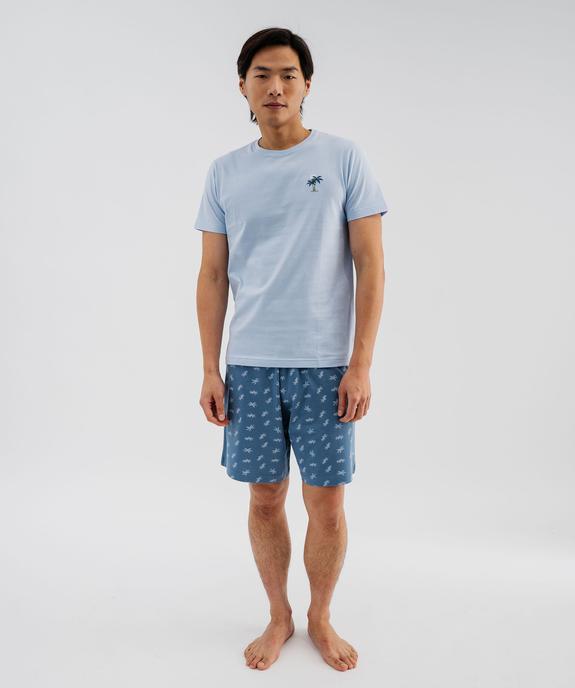 Pyjashort imprimé et brodé homme vue1 - GEMO 4G HOMME - GEMO