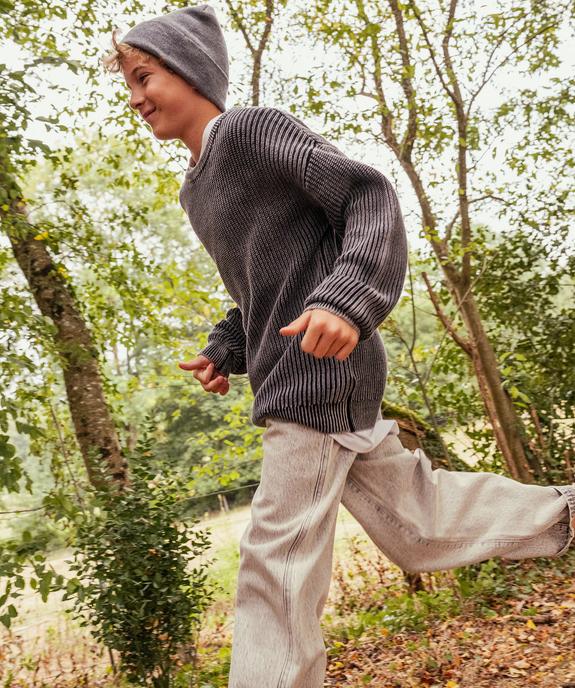 Pull en grosse maille garçon vue1 - GEMO (JUNIOR) - GEMO