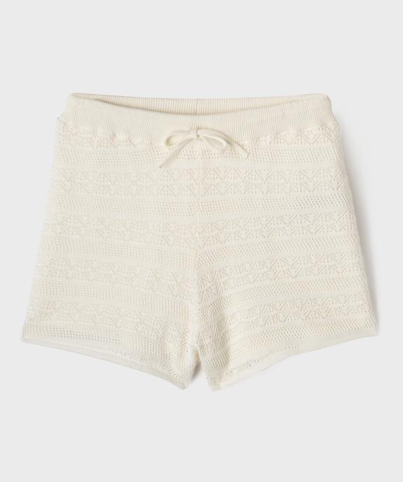 Short en maille façon broderie fille vue1 - GEMO (JUNIOR) - GEMO