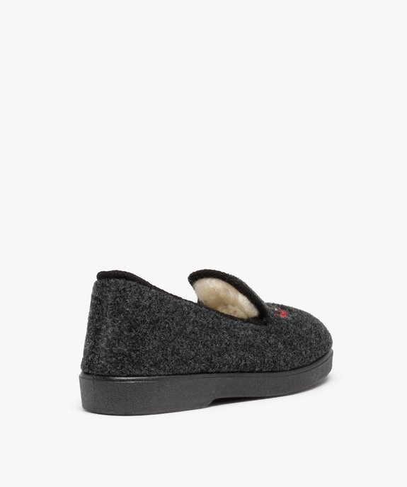 Chaussons homme charentaises en feutrine brodée vue4 - GEMO(HOMWR HOM) - GEMO