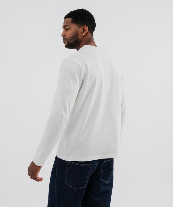 Tee-shirt manches longues et col rond en coton résistant homme vue3 - GEMO (HOMME) - GEMO