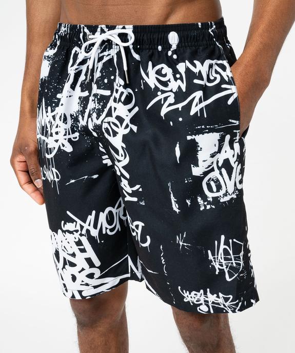 Short de surf imprimé graffiti homme vue2 - GEMO 4G HOMME - GEMO