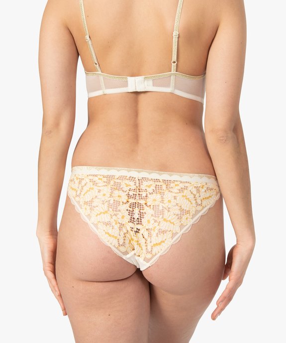 Culotte femme à dentelle bicolore et ceinture pailletée vue2 - GEMO(HOMWR FEM) - GEMO