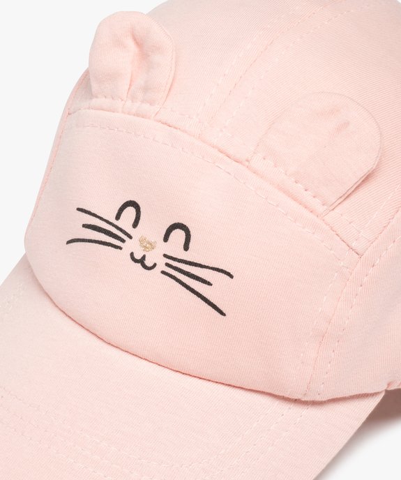 Casquette bébé fille souple à motif chat vue3 - GEMO(BEBE DEBT) - GEMO