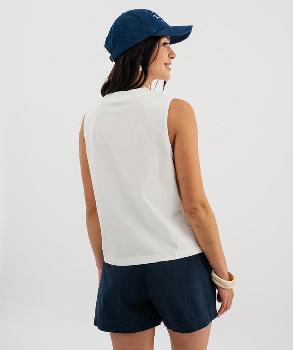 Débardeur ample en jersey de coton rayé femme - LuluCastagnette vue4 - LULUCASTAGNETTE - GEMO