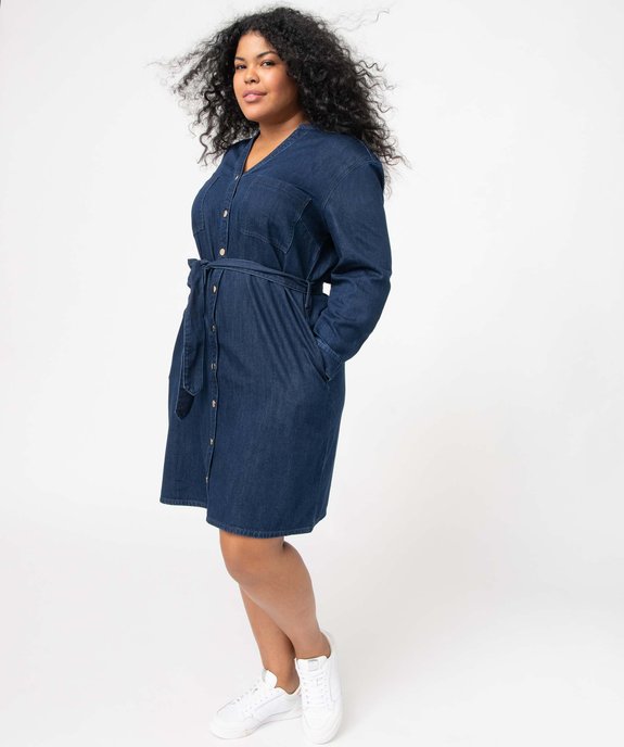 Robe en jean femme grande taille forme chemise vue5 - GEMO 4G GT - GEMO