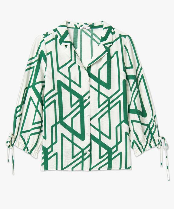 Chemise femme en matière texturée et imprimée avec manches 3/4 fantaisie vue4 - GEMO(FEMME PAP) - GEMO