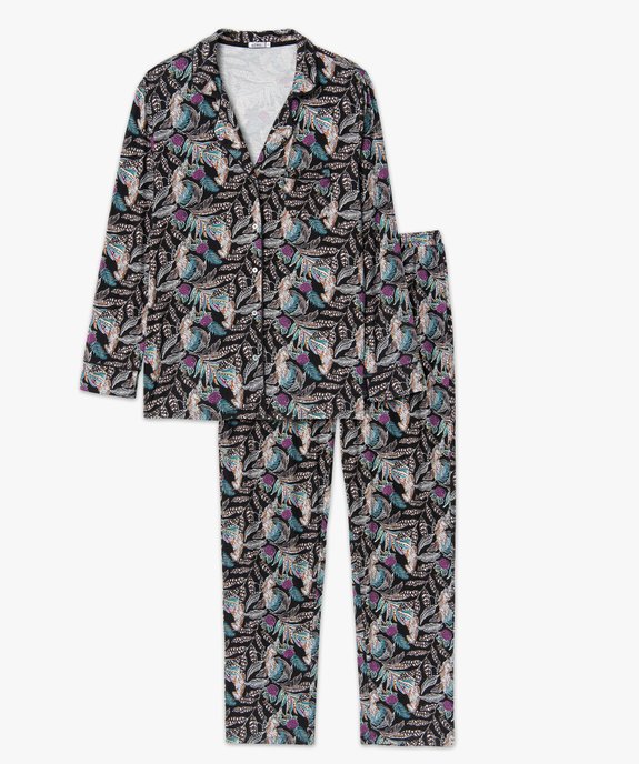 Pyjama femme grande taille deux pièces : chemise et pantalon vue4 - GEMO 4G FEMME - GEMO