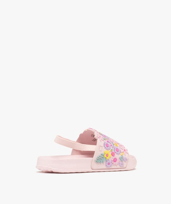 Sandales de piscine motifs fleurs avec élastique au talon fille vue4 - GEMO (PLAGE) - GEMO