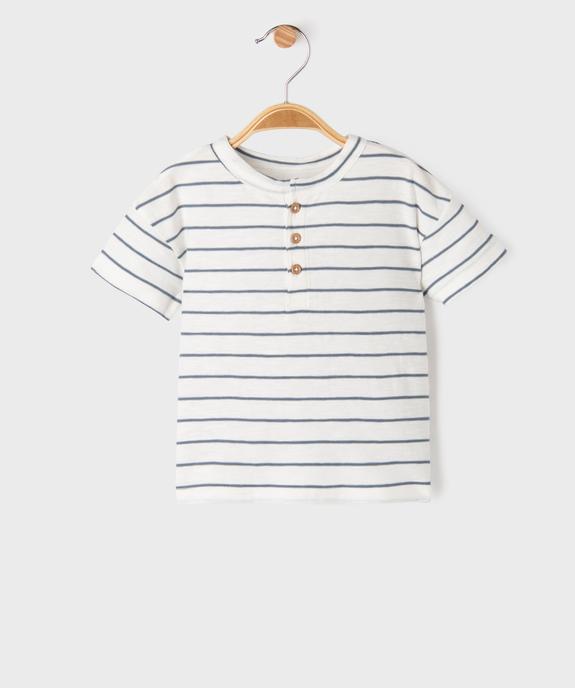 Tee-shirt manches courtes à rayures bébé garçon  vue1 - GEMO 4G BEBE - GEMO