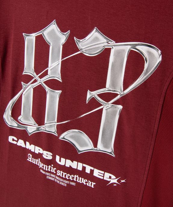 Tee-shirt manches courtes à col V bi-matières garçon - Camps United vue3 - CAMPS - GEMO