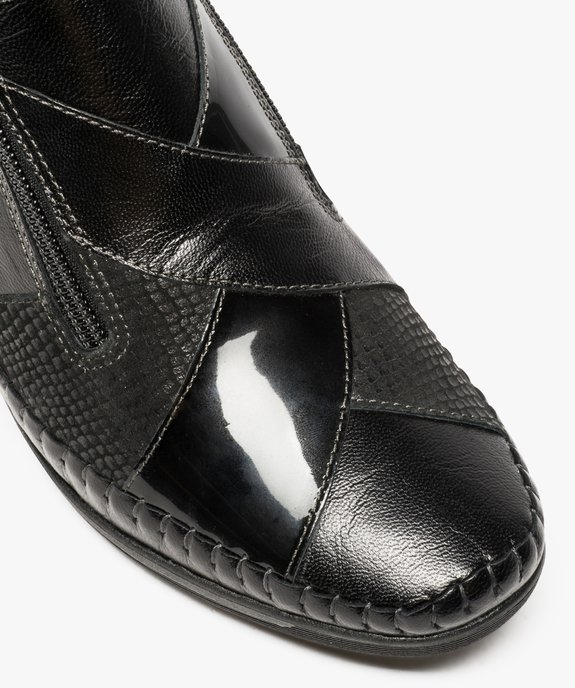 Bottines femme confort à talon compensé et double zip vue6 - GEMO (CONFORT) - GEMO