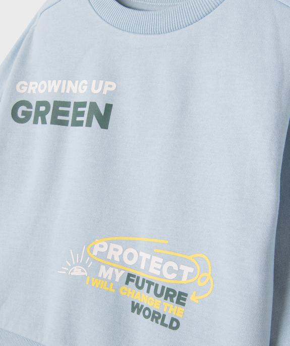 Sweat avec inscriptions « Green » bébé garçon vue2 - GEMO 4G BEBE - GEMO