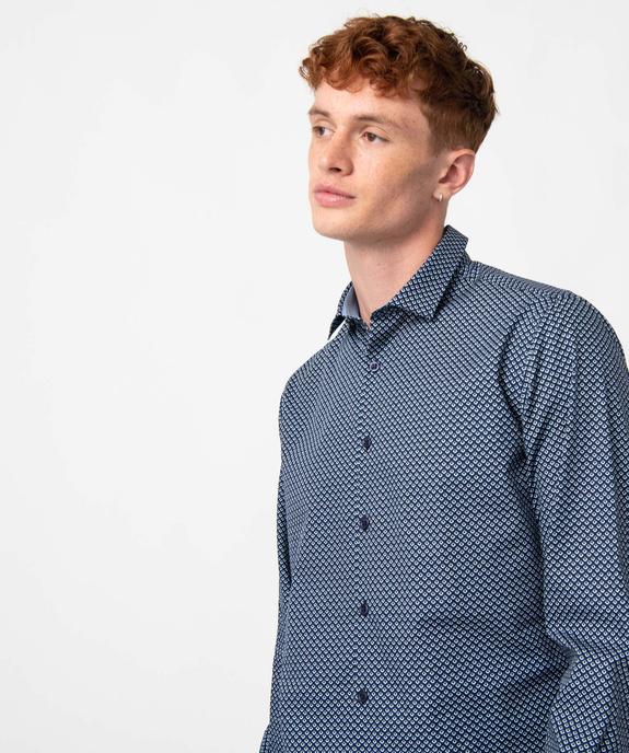 Chemise homme à manches longues avec micro-motifs vue2 - GEMO (HOMME) - GEMO