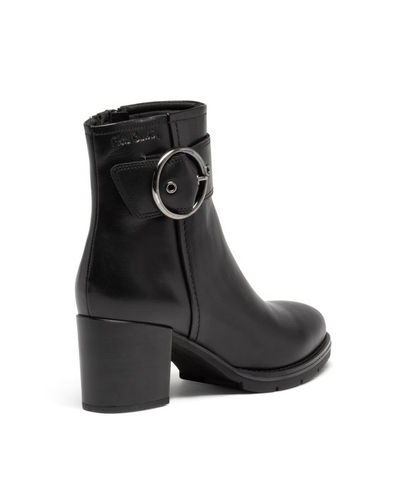 Boots femme à talon carré dessus en cuir uni et à zip - Pierre Cardin D vue4 - PIERRE CARDIN D - GEMO