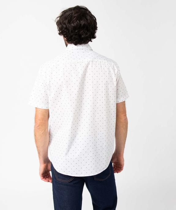Chemise homme manches courtes coupe droite à motif fleuri vue3 - GEMO (HOMME) - GEMO