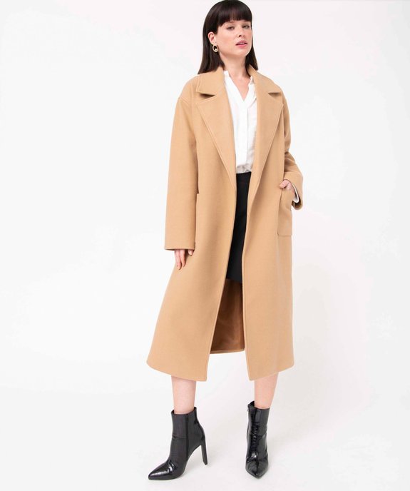 Manteau femme coupe oversize avec larges poches plaquées vue1 - GEMO(FEMME PAP) - GEMO