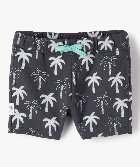 Bermuda bébé garçon en jersey imprimé palmiers à taille élastiquée vue1 - GEMO(BEBE DEBT) - GEMO