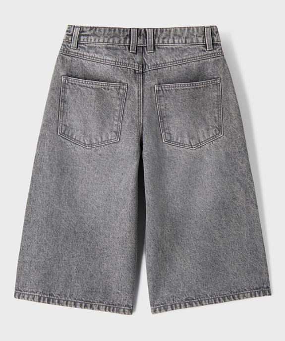 Bermuda jupe en jean taille haute fille vue3 - GEMO (JUNIOR) - GEMO