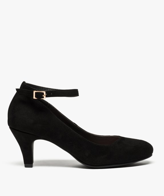 Escarpins femme unis en suédine avec bride cheville vue1 - GEMO(URBAIN) - GEMO