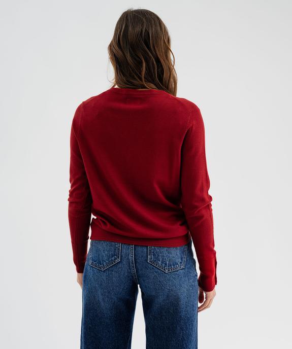 Pull col V en maille viscose fine et souple femme vue4 - GEMO 4G FEMME - GEMO