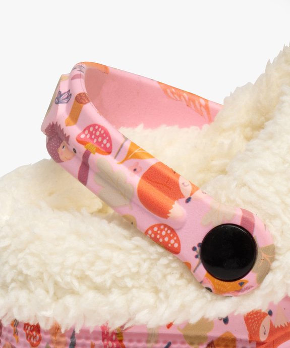 Chaussons fille sabots souples imprimés doublés sherpa vue6 - GEMO (ENFANT) - GEMO