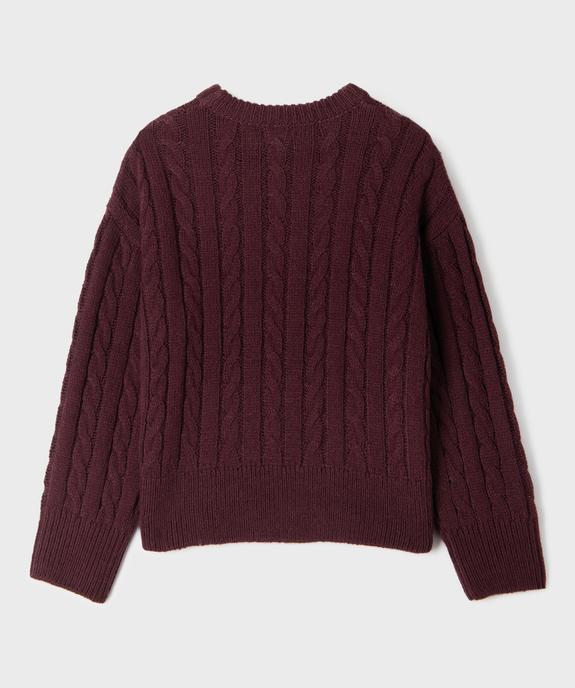 Pull loose en maille torsadée fille vue3 - GEMO (JUNIOR) - GEMO