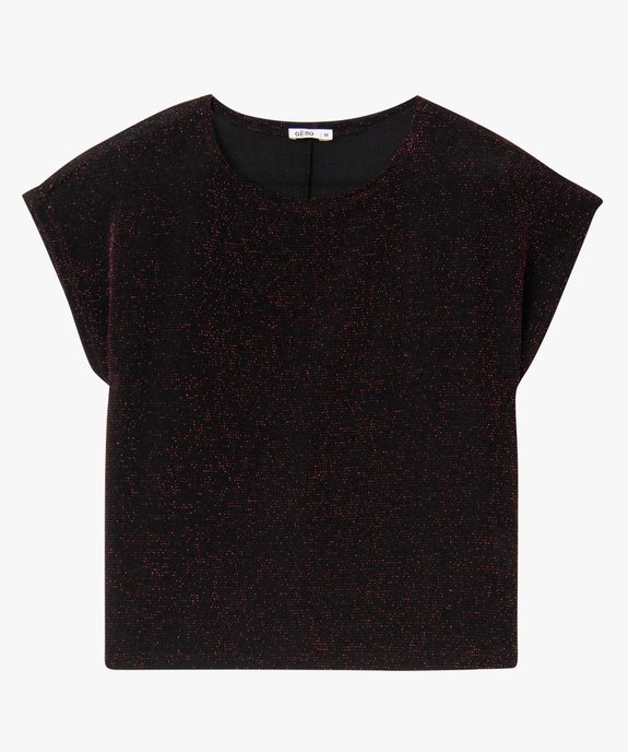 Tee-shirt femme sans manches en maille pailletée vue4 - GEMO(FEMME PAP) - GEMO