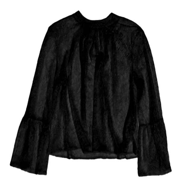 Blouse manches longues en dentelle transparente femme vue1 - GEMO(FEMME PAP) - GEMO