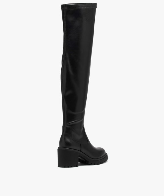 Bottes femme vernies à talon large et semelle crantée vue4 - GEMO(URBAIN) - GEMO