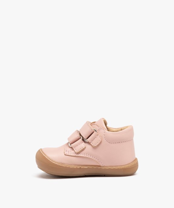 Baskets premiers pas bébé fille dessus en cuir uni - NA! vue4 - NA! - GEMO