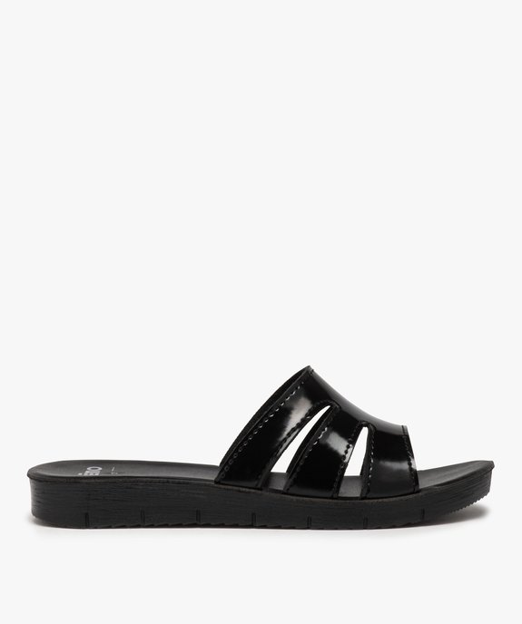 Mules femme à talon plat unies et bride vernie vue1 - GEMO (CASUAL) - GEMO