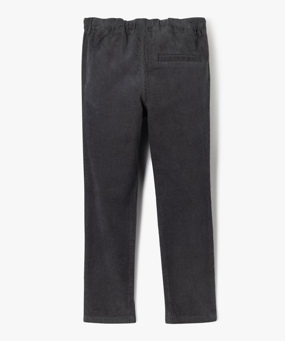 Pantalon chino en velours à taille élastiquée garçon vue4 - GEMO (ENFANT) - GEMO