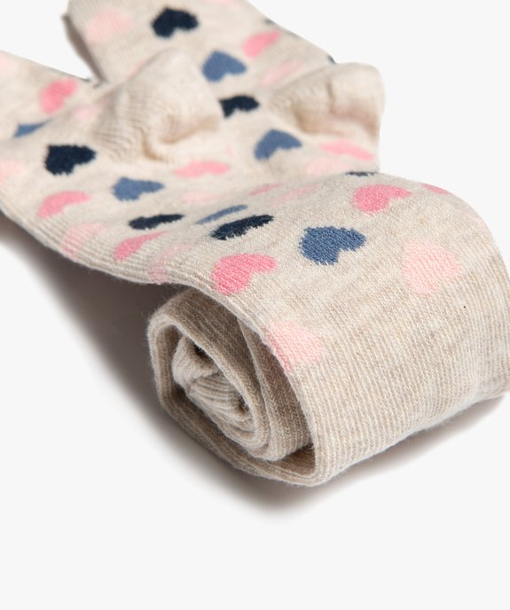 Collants bébé fille chaud imprimé cœurs vue2 - GEMO 4G BEBE - GEMO