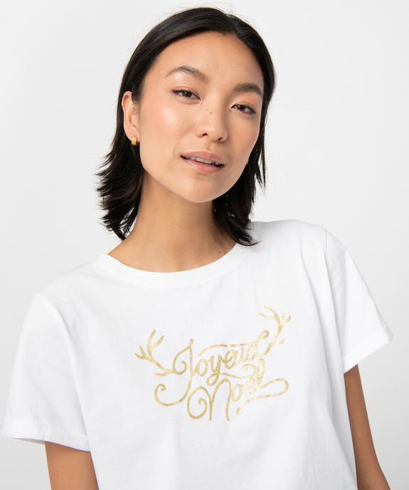 Tee-shirt femme à manches courtes spécial Noël vue2 - GEMO(FEMME PAP) - GEMO
