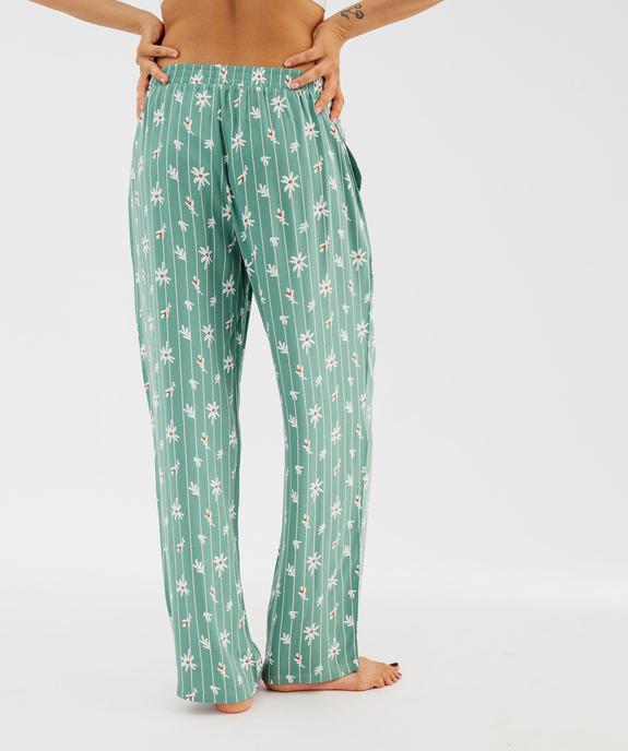 Pantalon de pyjama ample et fluide en viscose imprimée femme vue4 - GEMO 4G FEMME - GEMO
