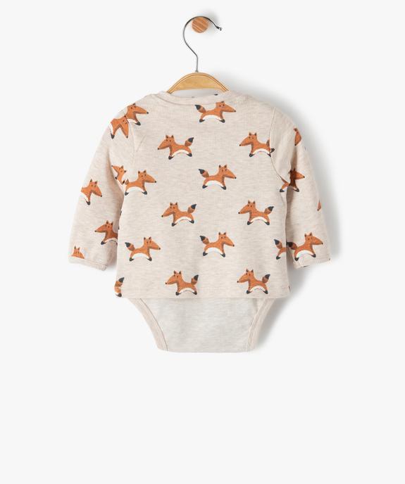 Body bébé à manches longues effet tee-shirt vue4 - GEMO(BB COUCHE) - GEMO