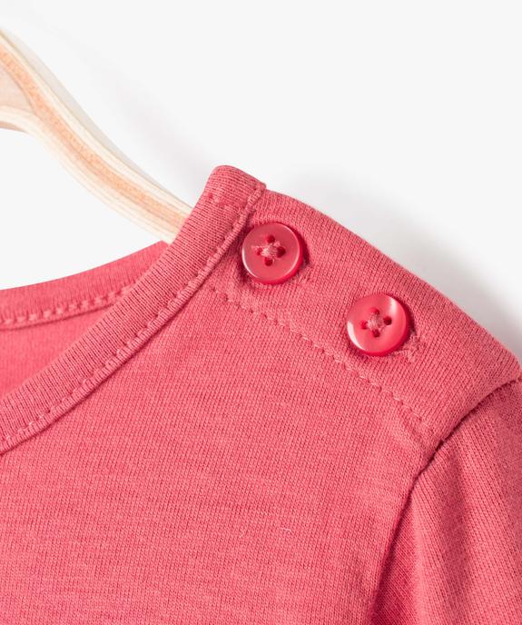 Tee-shirt bébé fille manches longues avec motifs et inscriptions vue2 - GEMO 4G BEBE - GEMO