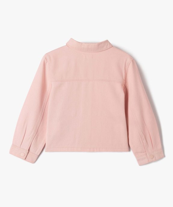 Veste fille en denim avec poches plaquées vue5 - GEMO 4G FILLE - GEMO