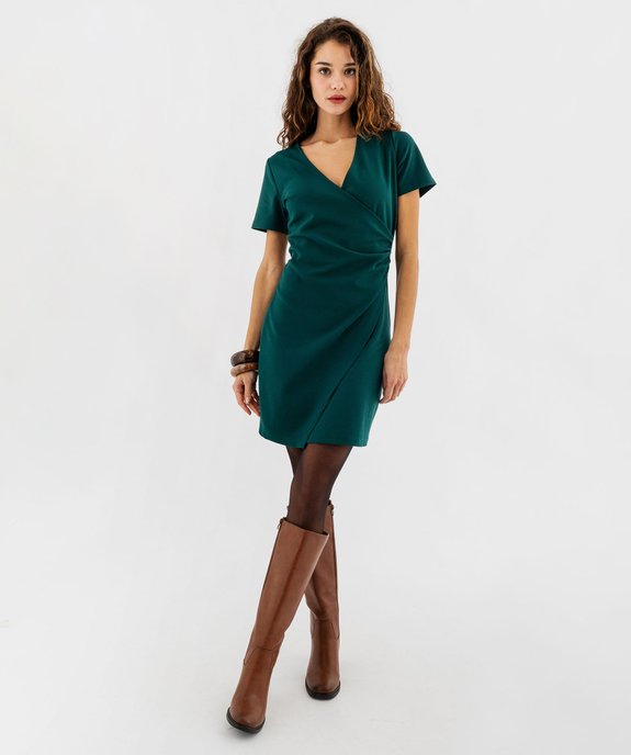 Robe à manches courtes effet drapé femme vue4 - PREMIER PRIX BY GEMO - GEMO