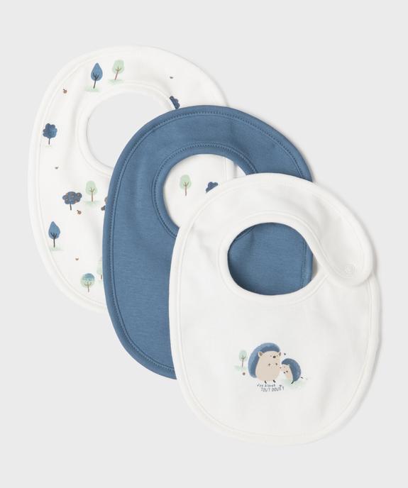 Bavoir de naissance en jersey imprimé (lot de 3) vue1 - GEMO 4G BEBE - GEMO