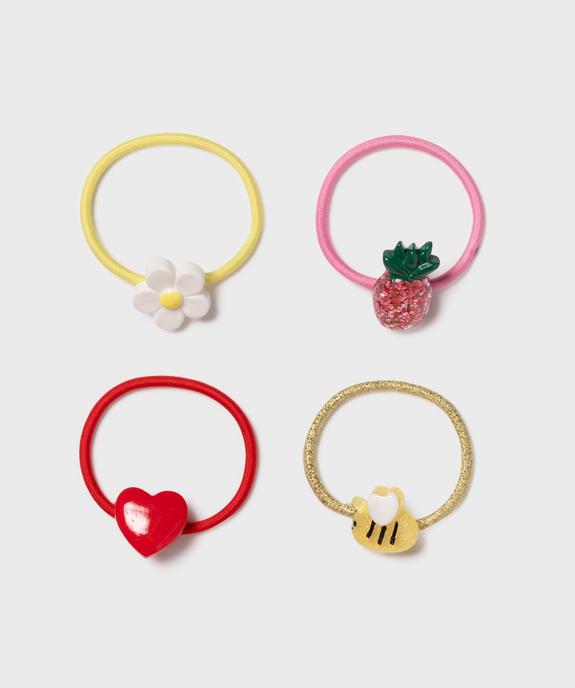 Elastiques cheveux fille avec perles fantaisie (lot de 4) vue1 - GEMO (ACCESS) - GEMO